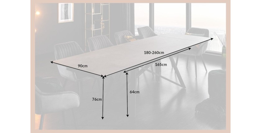 Table LIXOR grise extensible dimensions
