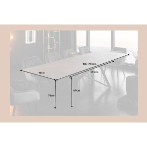 Table LIXOR grise extensible dimensions