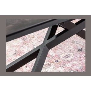 Table de salle à manger STELIX – Extensible 180 à 260 cm – Structure métal et plateau en verre trempé et céramique