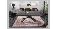 Table de salle à manger STELIX – Extensible 180 à 260 cm – Structure métal et plateau en verre trempé et céramique