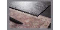 Table de salle à manger STELIX – Extensible 180 à 260 cm – Structure métal et plateau en verre trempé et céramique