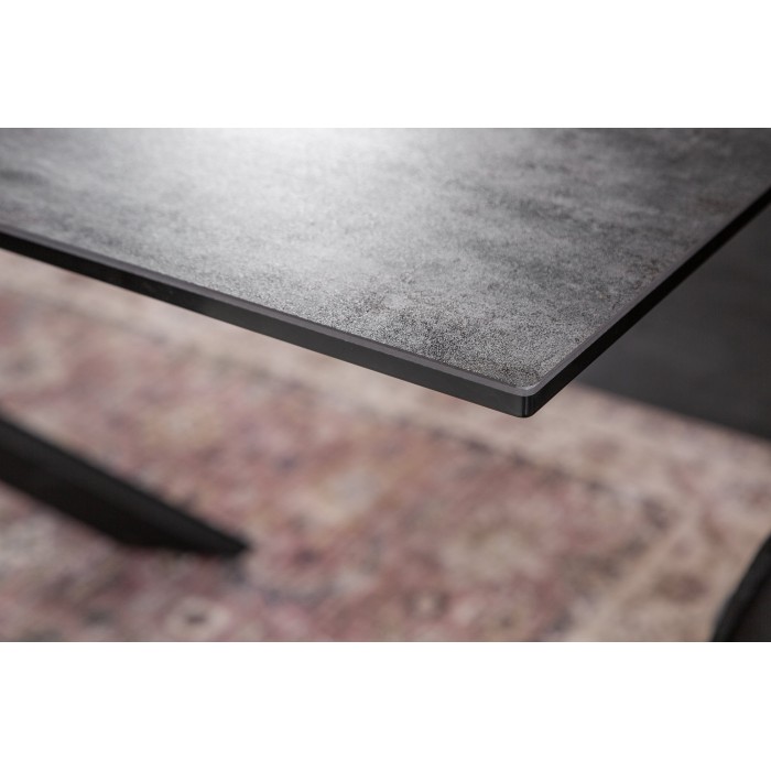 Table de salle à manger STELIX – Extensible 180 à 260 cm – Structure métal et plateau en verre trempé et céramique