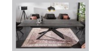 Table de salle à manger STELIX – Extensible 180 à 260 cm – Structure métal et plateau en verre trempé et céramique