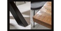 Zoom sur les détails de la table LODEN pieds en X 240cm