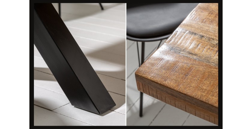 Zoom sur les détails de la table LODEN pieds en X 240cm