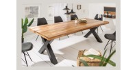 Table LODEN pieds en X 240cm décor 3D