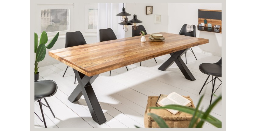 Table LODEN pieds en X 240cm décor 3D
