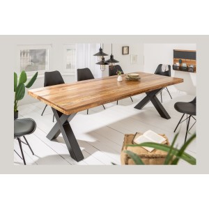 Table LODEN pieds en X 240cm décor 3D