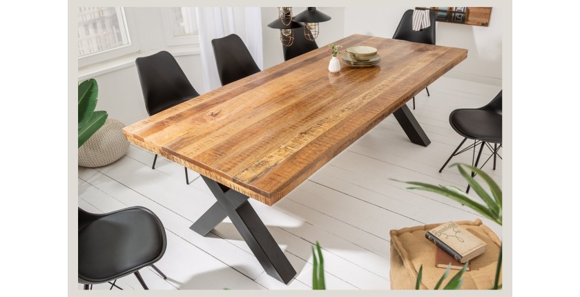 Table LODEN pieds en X 240cm vu de haut