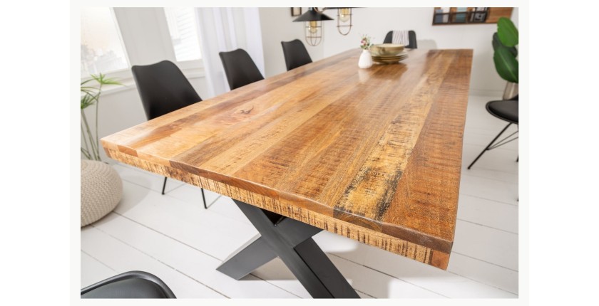 Table LODEN pieds en X 240cm vu de côté
