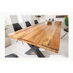 Table LODEN pieds en X 240cm vu de côté