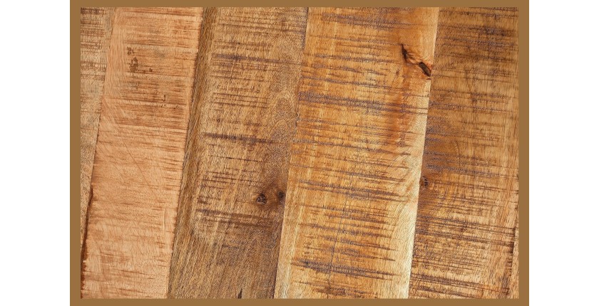 Zoom sur la texture du plateau de la table LODEN pieds en X 200cm