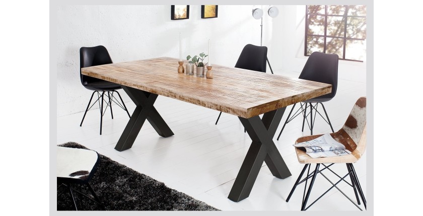 Table LODEN pieds en X 200cm vu sous un autre angle
