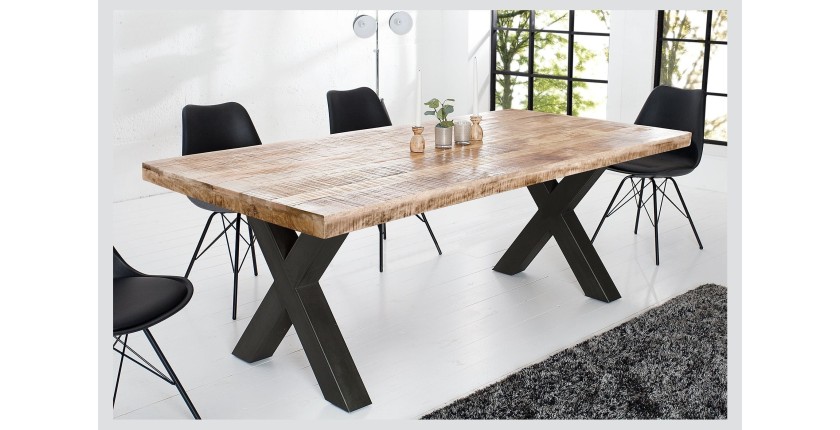 Table LODEN pieds en X 200cm décor 3D