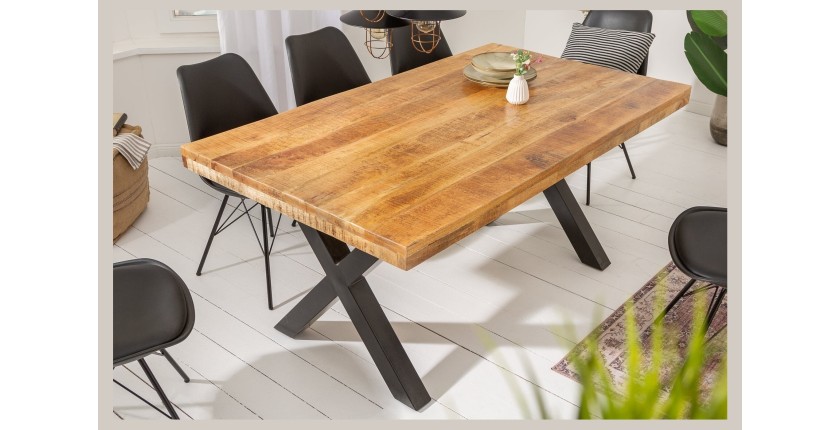 Table LODEN pieds en X 160cm vu de haut