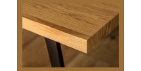 Zoom sur le coin de la table MERAX 160cm