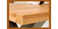 Zoom sur le côté du plateau de la table CHRIS 240cm