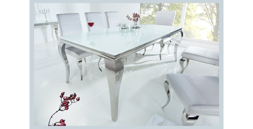 Table VELENA argenté 200cm vu de côté