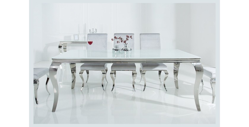 Table VELENA argenté 200cm vu de face