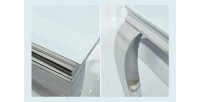 Zoom sur les détails de la table VELENA argenté 200cm