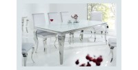Table VELENA argenté 200cm décor 3D