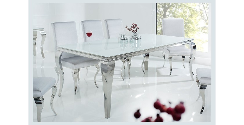 Table VELENA argenté 200cm décor 3D