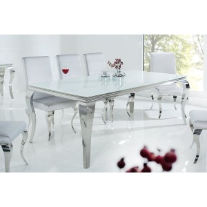 Table VELENA argenté 200cm décor 3D