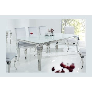Table VELENA argenté 200cm décor 3D