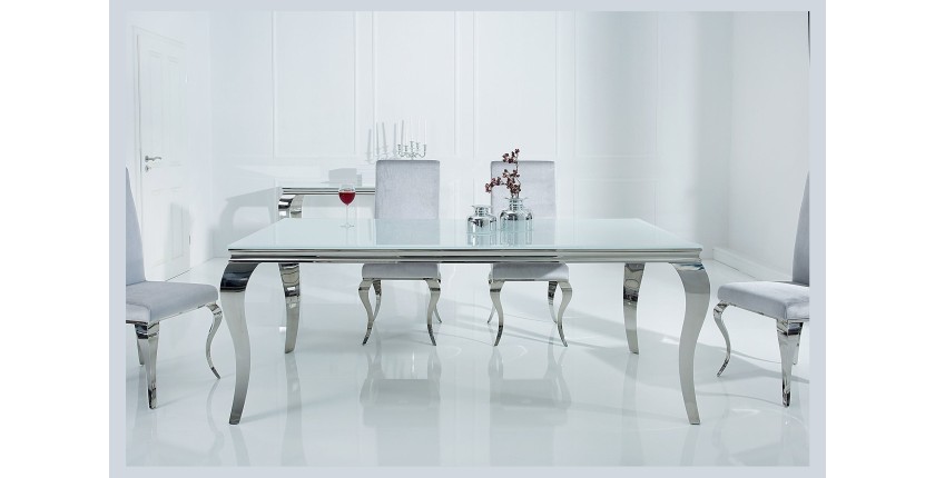 Table VELENA argenté 180cm vu de face