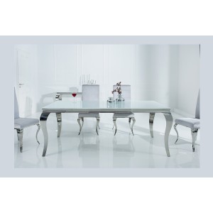 Table VELENA argenté 180cm vu de face