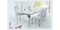 Table VELENA argenté 180cm vu sur le côté