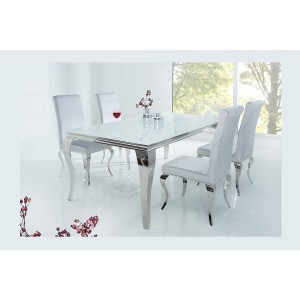 Table VELENA argenté 180cm vu sur le côté