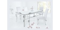 Table VELENA argenté 180cm dimensions