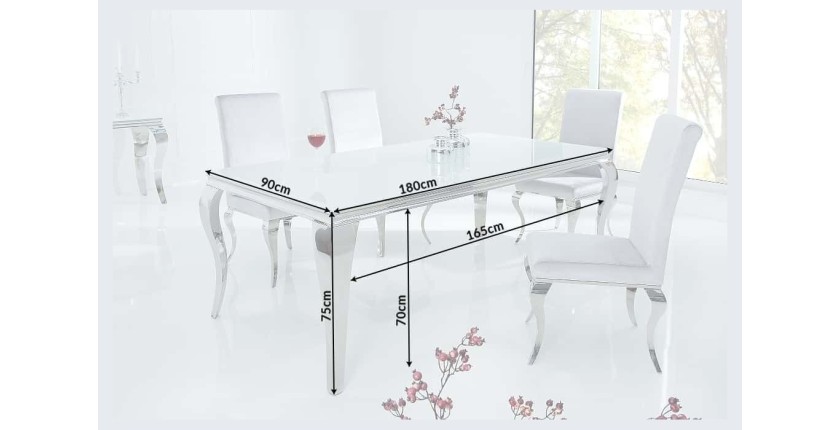Table VELENA argenté 180cm dimensions