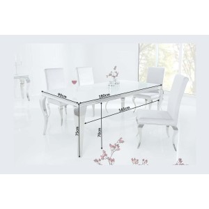 Table VELENA argenté 180cm dimensions