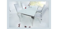 Table VELENA argenté 180cm vu sous un autre angle