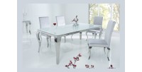 Table VELENA argenté 180cm décor 3D