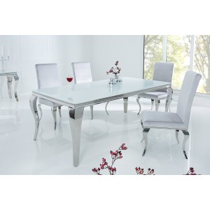 Table VELENA argenté 180cm décor 3D