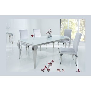 Table VELENA argenté 180cm décor 3D