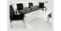 Table VELENA avec plateau noir décor 3D