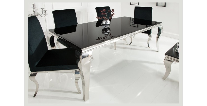 Table VELENA avec plateau noir décor 3D