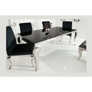 Table VELENA avec plateau noir décor 3D