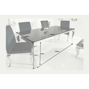 Table VELENA avec plateau noir dimensions