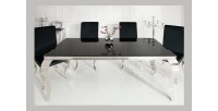 Table VELENA avec plateau noir vu de face