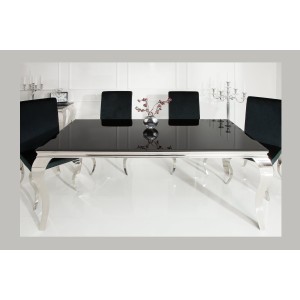 Table VELENA avec plateau noir vu de face