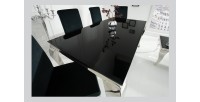 Table VELENA avec plateau noir vu de côté
