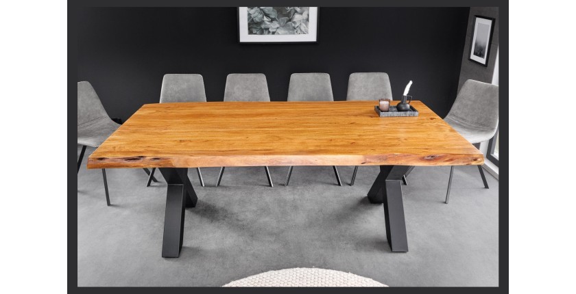 Table ARKAYA pieds en X 200cm décor 3D