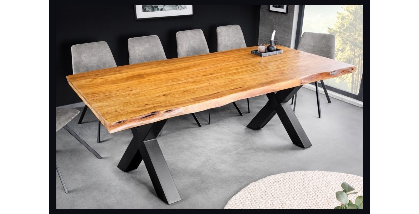 Table ARKAYA pieds en X 200cm vu de côté