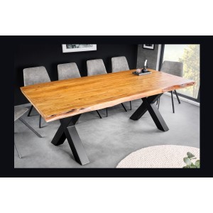 Table ARKAYA pieds en X 200cm vu de côté