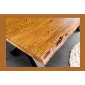 Zoom sur le coin de la table ARKAYA avec pieds en X 200cm